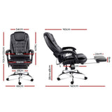 darrahopens Furniture > Office 8 Point Reclining Massage Chair - Black