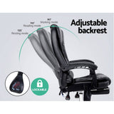 darrahopens Furniture > Office 8 Point Reclining Massage Chair - Black