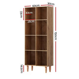 Darrahopens Furniture > Office Artiss Bookshelf Bookcase 4 Tiers LEOR Walnut