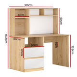Darrahopens Furniture > Office Artiss Computer Desk Office Study Desks Table Bookshelf Drawer