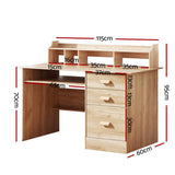 Darrahopens Furniture > Office Artiss Computer Desk Office Study Desks Table Shelf Drawer
