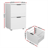 Darrahopens Furniture > Office Artiss Filing Cabinet Files Storage Office Shelves File Organiser White 2 Drawer