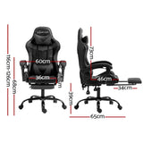 Darrahopens Furniture > Office Artiss Gaming Office Chair Executive Computer Leather Chairs Footrest Grey