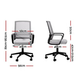 Darrahopens Furniture > Office Artiss Mesh Office Chair Computer Gaming Desk Chairs Work Study Mid Back Grey