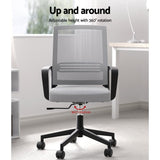 Darrahopens Furniture > Office Artiss Mesh Office Chair Computer Gaming Desk Chairs Work Study Mid Back Grey