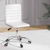Darrahopens Furniture > Office Artiss Office Chair Computer Desk Gaming Chairs PU Leather Low Back White