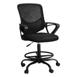 Darrahopens Furniture > Office Artiss Office Chair Drafting Stool Computer Standing Desk Mesh Chairs Black