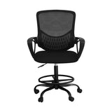Darrahopens Furniture > Office Artiss Office Chair Drafting Stool Computer Standing Desk Mesh Chairs Black
