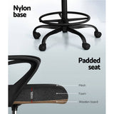 Darrahopens Furniture > Office Artiss Office Chair Drafting Stool Computer Standing Desk Mesh Chairs Black