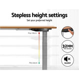 darrahopens Furniture > Office Artiss Standing Desk Adjustable Height Desk Dual Motor Electric Grey Frame Oak Desk Top 140cm