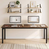 Darrahopens Furniture > Office > Desks Artiss Computer Desk 2 Person Double Workstation Study Table Rustic Brown 200cm In Australia - Darrahopens