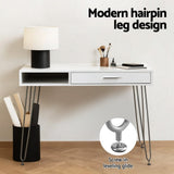 Darrahopens Furniture > Office > Desks Artiss Computer Desk Drawer Cabinet Home Office Desks Workstation 100cm White