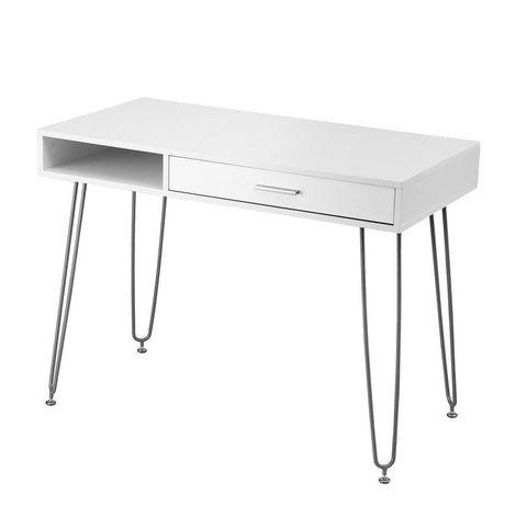 Darrahopens Furniture > Office > Desks Artiss Computer Desk Drawer Cabinet Home Office Desks Workstation 100cm White