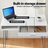 Darrahopens Furniture > Office > Desks Artiss Computer Desk Drawer Cabinet Home Office Desks Workstation 100cm White