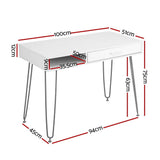 Darrahopens Furniture > Office > Desks Artiss Computer Desk Drawer Cabinet Home Office Desks Workstation 100cm White