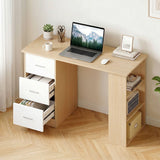 Darrahopens Furniture > Office > Desks Artiss Computer Desk Drawer Shelf Oak White 120CM In Australia - Darrahopens