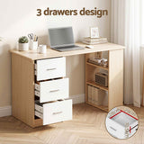 Darrahopens Furniture > Office > Desks Artiss Computer Desk Drawer Shelf Oak White 120CM In Australia - Darrahopens