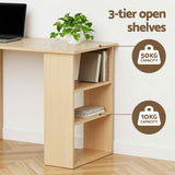Darrahopens Furniture > Office > Desks Artiss Computer Desk Drawer Shelf Oak White 120CM In Australia - Darrahopens