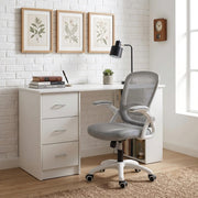 Darrahopens Furniture > Office > Desks Artiss Computer Desk & Ergonomic Office Chair Set 120cm Home Office Study Desk with 3 Drawers & 3 Shelves, Mesh Computer Chair with Flip-Up Armrests In Australia - Darrahopens