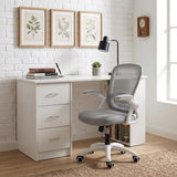 Darrahopens Furniture > Office > Desks Artiss Computer Desk & Ergonomic Office Chair Set 120cm Home Office Study Desk with 3 Drawers & 3 Shelves, Mesh Computer Chair with Flip-Up Armrests In Australia - Darrahopens