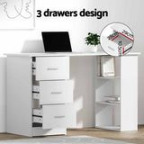 Darrahopens Furniture > Office > Desks Artiss Computer Desk & Ergonomic Office Chair Set 120cm Home Office Study Desk with 3 Drawers & 3 Shelves, Mesh Computer Chair with Flip-Up Armrests In Australia - Darrahopens