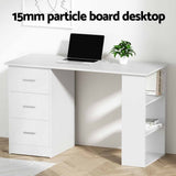 Darrahopens Furniture > Office > Desks Artiss Computer Desk & Ergonomic Office Chair Set 120cm Home Office Study Desk with 3 Drawers & 3 Shelves, Mesh Computer Chair with Flip-Up Armrests In Australia - Darrahopens