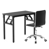 Darrahopens Furniture > Office > Desks Artiss Computer Desk Office Chair PU Leather Set Foldable Home Study Table Black