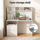 Darrahopens Furniture > Office > Desks Artiss Computer Desk Office Study Desks Table Bookshelf Drawer White 120cm In Australia - Darrahopens