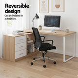Darrahopens Furniture > Office > Desks Artiss Computer Desk Swivelling L shape Home Office Storage Cabinet Oak