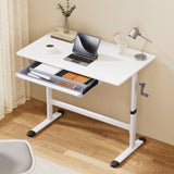 Darrahopens Furniture > Office > Desks Artiss Manual Standing Desk Height Adjustable Workstation Computer Desks Study 100CM White