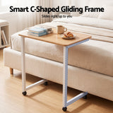 Darrahopens Furniture > Office > Desks Artiss Mobile Laptop Desk Set 2-In-1 C-Shaped Nesting Table Oak In Australia - Darrahopens