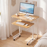 Darrahopens Furniture > Office > Desks Artiss Mobile Laptop Desk Set 2-In-1 C-Shaped Nesting Table Oak In Australia - Darrahopens