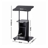 Darrahopens Furniture > Office > Desks Artiss Mobile Podium Stand with Lockable Wheels Height Adjustable Laptop Desk Black In Australia - Darrahopens