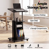 Darrahopens Furniture > Office > Desks Artiss Mobile Podium Stand with Lockable Wheels Height Adjustable Laptop Desk Black In Australia - Darrahopens