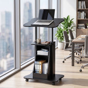 Darrahopens Furniture > Office > Desks Artiss Mobile Podium Stand with Lockable Wheels Height Adjustable Laptop Desk Black In Australia - Darrahopens
