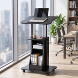 Darrahopens Furniture > Office > Desks Artiss Mobile Podium Stand with Lockable Wheels Height Adjustable Laptop Desk Black In Australia - Darrahopens