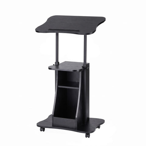 Darrahopens Furniture > Office > Desks Artiss Mobile Podium Stand with Lockable Wheels Height Adjustable Laptop Desk Black In Australia - Darrahopens