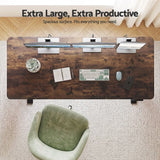 Darrahopens Furniture > Office > Desks Artiss Standing Desk Height Adjustable 140cm Ergonomic Office Desk Brown In Australia - Darrahopens