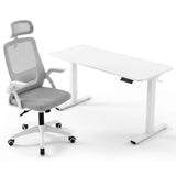 Darrahopens Furniture > Office > Desks Artiss Standing Desk Office Chair Sit Stand Ergonomic Combo 140cm White In Australia - Darrahopens