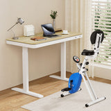 Darrahopens Furniture > Office > Desks Artiss Under Desk Folding X-Bike with 120cm Automatic Standing Desk Magnetic Resistance Oak