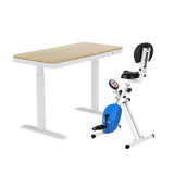 Darrahopens Furniture > Office > Desks Artiss Under Desk Folding X-Bike with 120cm Automatic Standing Desk Magnetic Resistance Oak