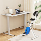 Darrahopens Furniture > Office > Desks Artiss Under Desk Folding X-Bike with 120cm Automatic Standing Desk Magnetic Resistance White