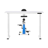 Darrahopens Furniture > Office > Desks Artiss Under Desk Folding X-Bike with 120cm Automatic Standing Desk Magnetic Resistance White