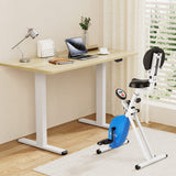 Darrahopens Furniture > Office > Desks Artiss Under Desk Folding X-Bike with 140cm Automatic Standing Desk Magnetic Resistance Oak