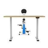 Darrahopens Furniture > Office > Desks Artiss Under Desk Folding X-Bike with 140cm Automatic Standing Desk Magnetic Resistance Oak