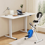 Darrahopens Furniture > Office > Desks Artiss Under Desk Folding X-Bike with 140cm Automatic Standing Desk Magnetic Resistance White