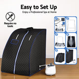 Darrahopens Furniture > Office > Desks Devanti Portable Steam Sauna Tent 1000W 2L Steamer Pot Personal Home SPA Timer