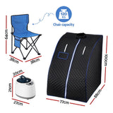 Darrahopens Furniture > Office > Desks Devanti Portable Steam Sauna Tent 1000W 2L Steamer Pot Personal Home SPA Timer