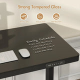 Darrahopens Furniture > Office > Desks Electric Standing Desk with Drawer, One-Piece Glass Desktop, Black, 120x60cm In Australia - Darrahopens