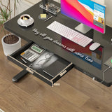 Darrahopens Furniture > Office > Desks Electric Standing Desk with Drawer, One-Piece Glass Desktop, Black, 120x60cm In Australia - Darrahopens